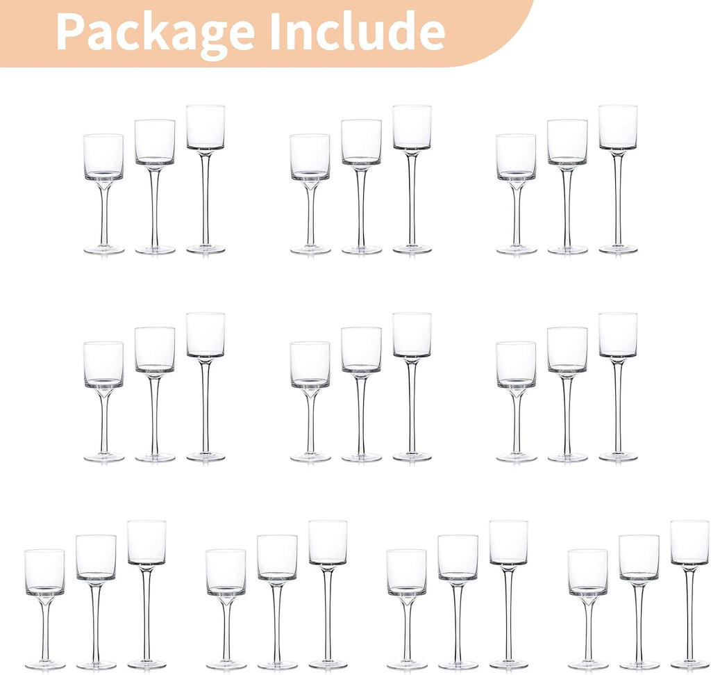 NUPTIO Tealight Candle Holders Bulk: Set of 30 Long Stemmed Candle Stands for Table Centerpiece Decor - Monet Candleholders for Floating Candles