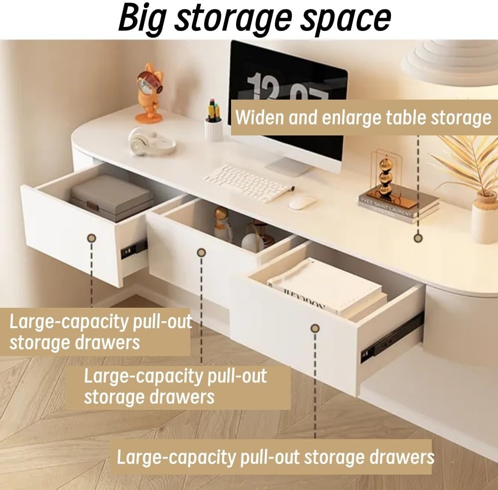 Modern White Floating Vanity, Right, 31.5 * 15.8 * 7.1in, 1 Shelf, Wall-Mounted, Rectangular, Space-Saving, Adult, Unisex, Bedroom, Wall, Morning, Nighttime