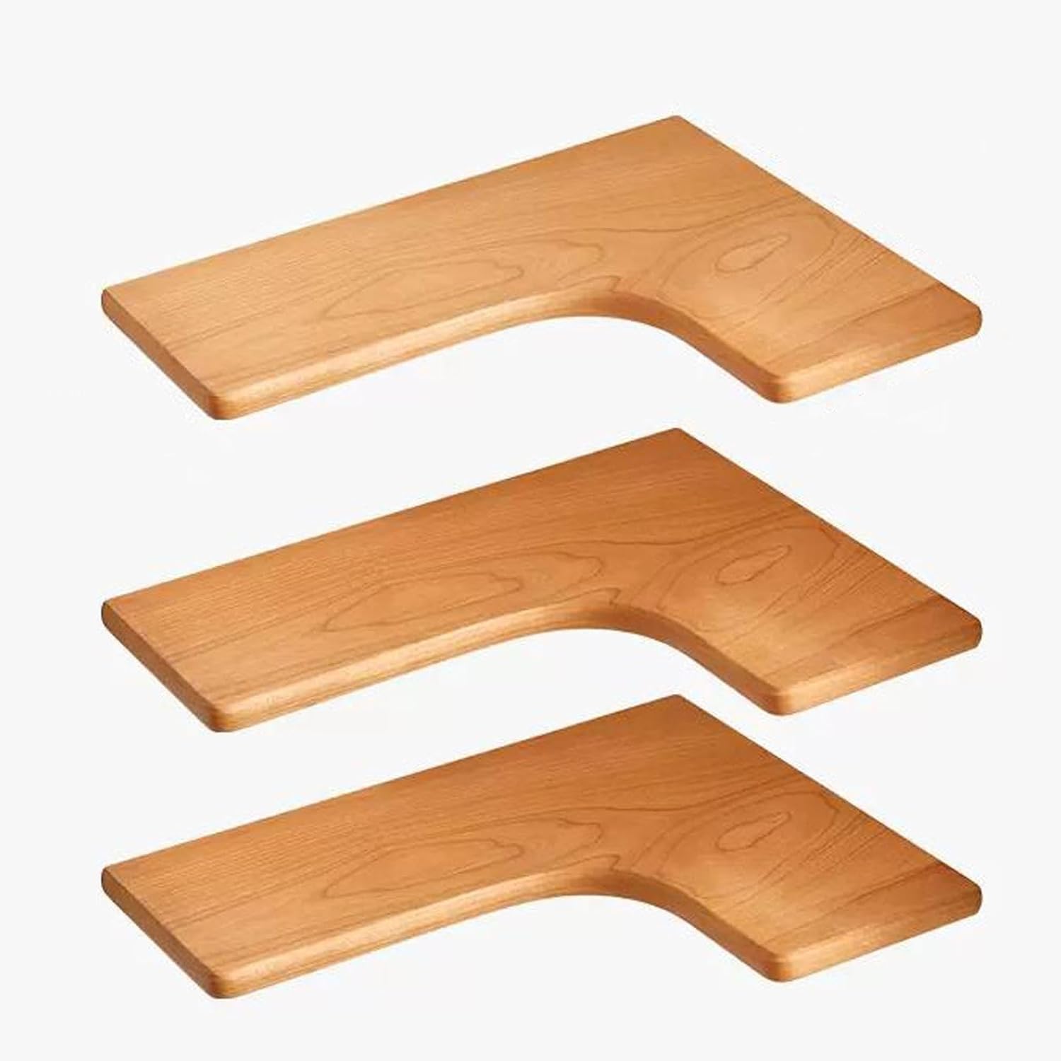 Wall Shelf Solid Wood Corner Floating Shelves Wall Mounted Set of 3, L Shape Wood Display Storage Wall Shelves Rack for Living Room, Bedroom, Office, Bathroom Kitchen & D(Cherry B-3pcs-One Size)