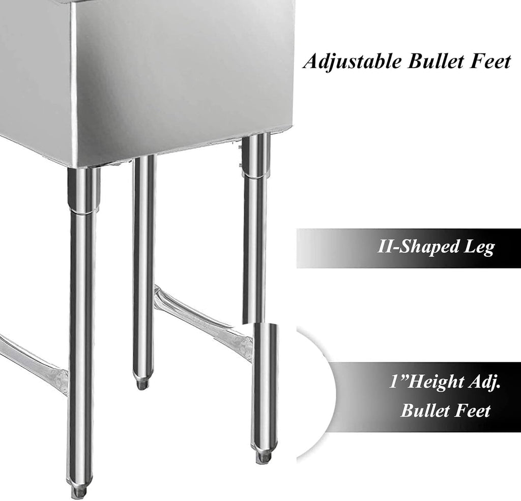 Stainless Steel Prep Utility Sink with Faucet 1 Compartment Commercial Kitchen Single Bowl Sink for Restaurant, Laundry, Garage