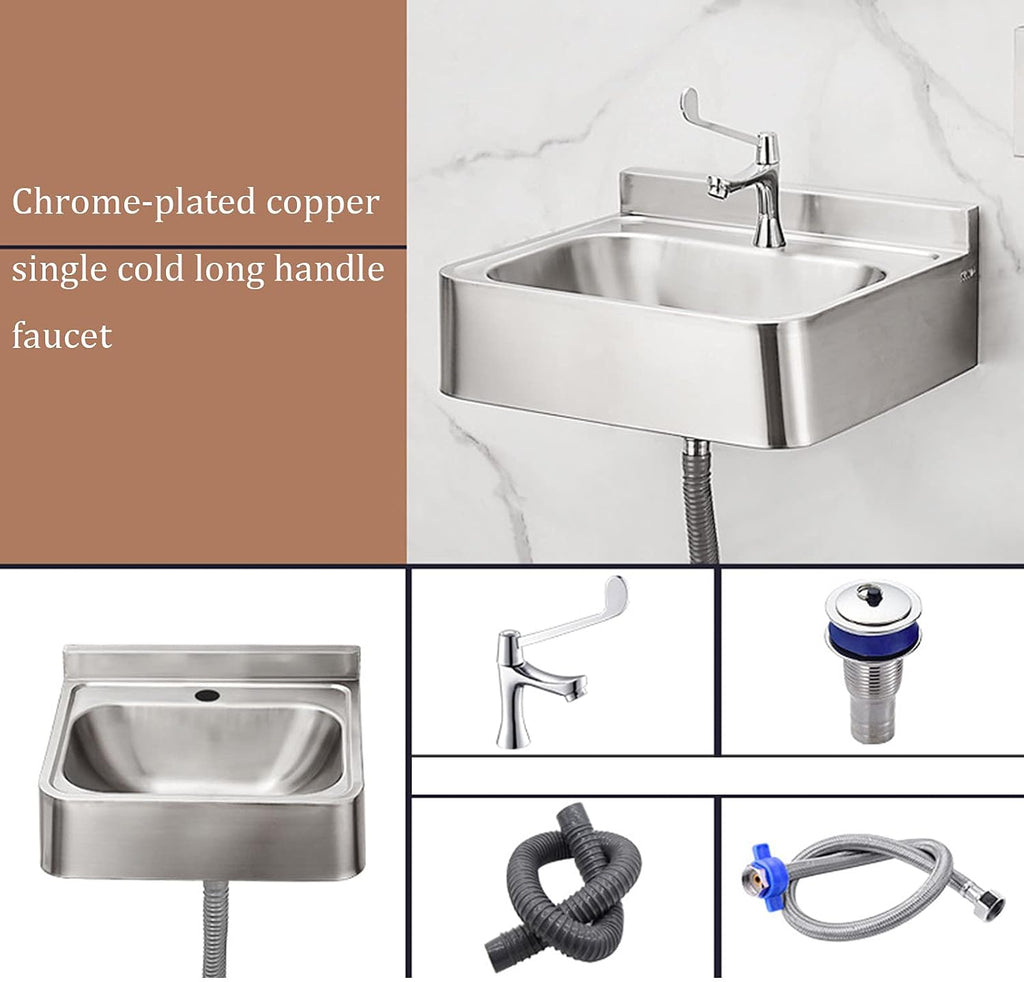 Wall-Mounted washbasin Stainless Steel Sink, Bathroom washbasin, Bathroom countertop washbasin, Single Bowl Sink