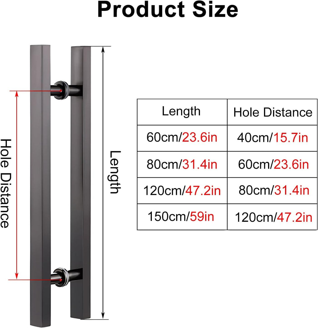 Industrial Push Pull Door Handles with Hardware and Screwdriver Rusoof Sliding Glass Interior Handle for Kitchen or Warehouse Goud Finish 120cm/47.2in (60cm/23.6in)