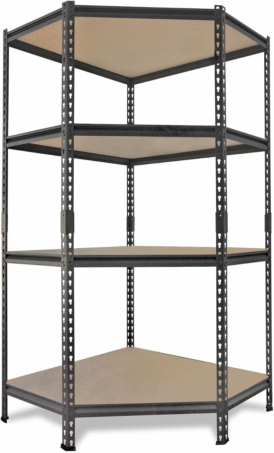 AR Shelving Pro Series Garage Storage Corner Shelving Unit — 4-Tier, Steel, Matte Black, 36in. W x 72in. H x 36in. D, 2000-Lb. Capacity, Model# TRCD18400KFUS0