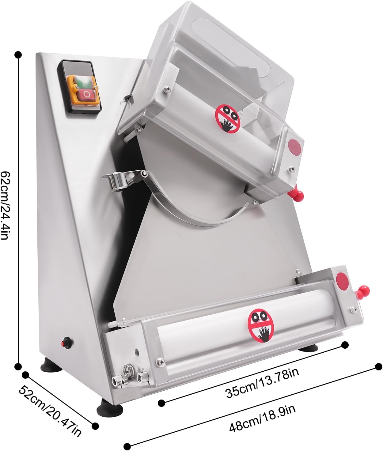 Electric Pizza Dough Roller Sheeter Machine, Automatic Commercial Pizza Press Making Machine 370W 110V Stainless Steel Pasta Maker Machine For Bakeries Pizzerias, Restaurants Kitchens (4-12in)