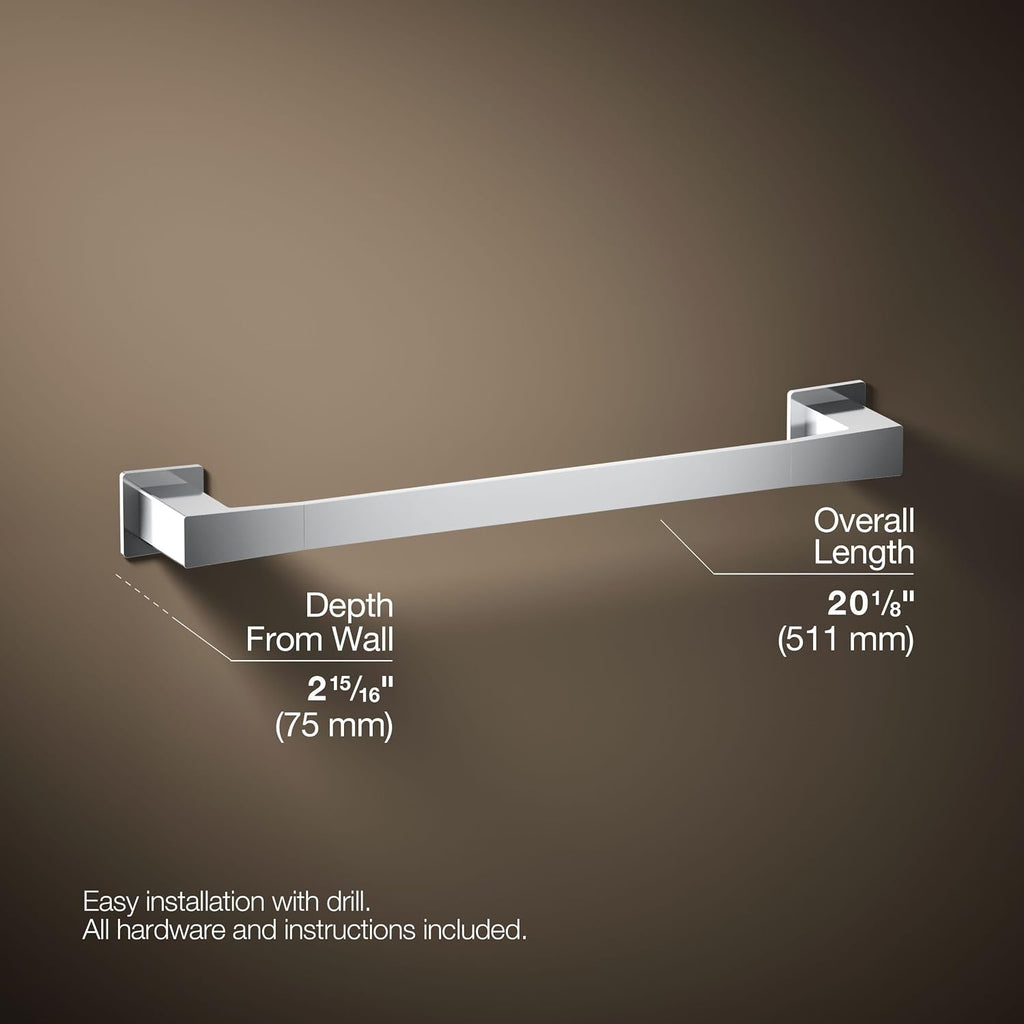 Kohler 26633-CP Honesty® 18' Towel bar, Polished Chrome