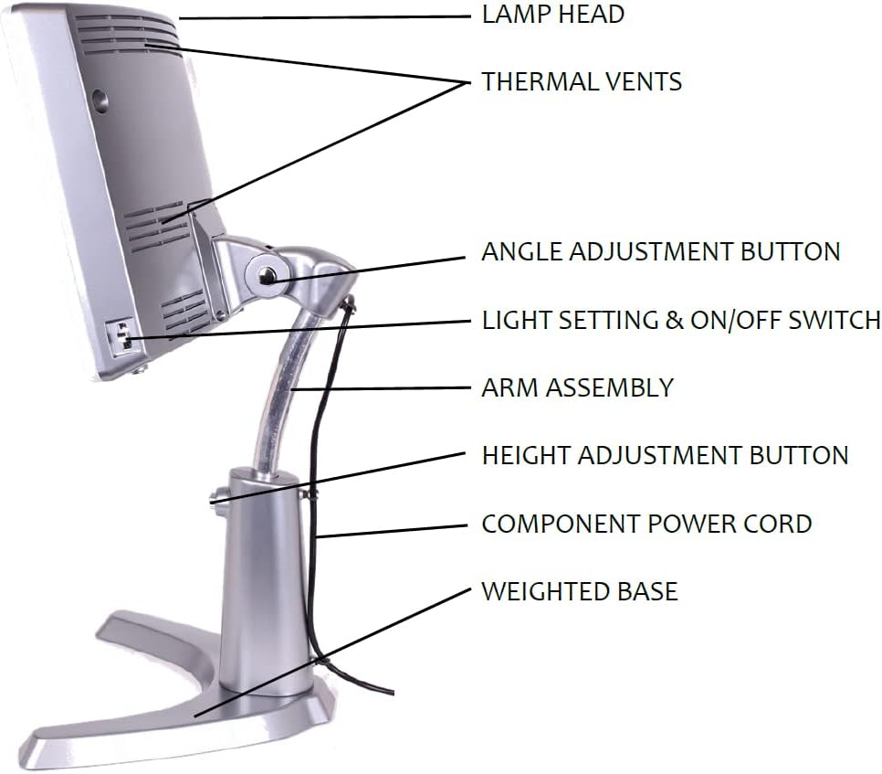 Carex Day-Light Classic Plus Sunlight Therapy Lamp - 10000 LUX Therapy Lamp at 12 Inches, LED Bright White Light with Adjustable Height and Brightness Levels for Mood, White