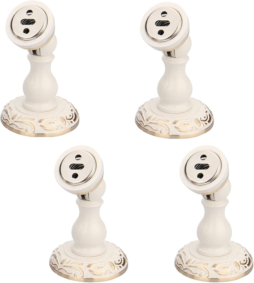 4PCS Magnetic Door Stop, Heavy Duty Magnet Door Stopper, Wall/Floor Mounted Door Holder, Door Catch Stopper with Mounting Screws,Gold (Color : White)