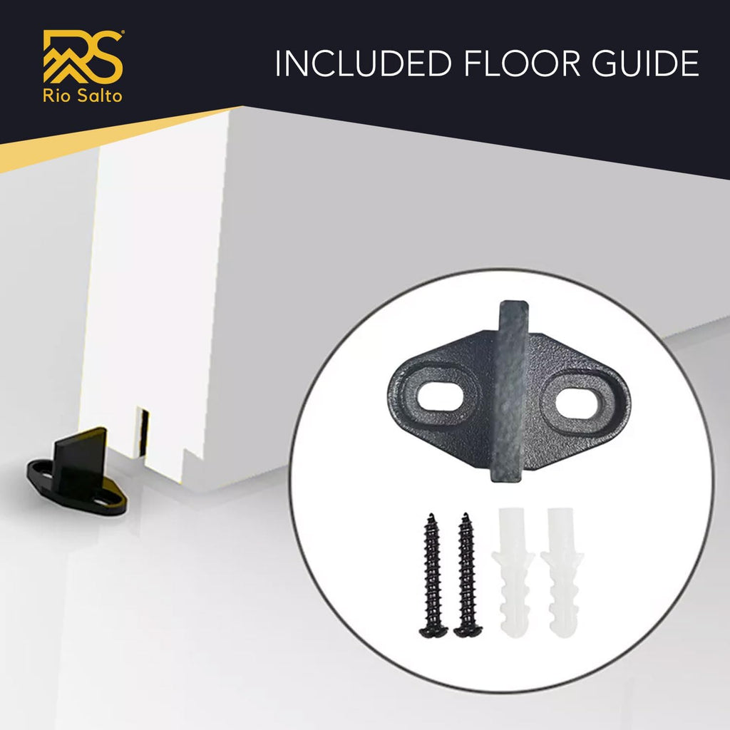 Rio Salto Gold Barn Door Hardware Kit Length 4ft 11in or 59' Sliding Door Hardware Modern Interior Gold Barn Brushed Brass Luxury Panel Hardware - 4ft 11in - NO Door