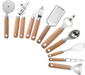 Cooking Utensils Set with Wooden Handle Can Opener Baking Tool Pizza Peeler Cheese Knife Kitchen Gadget