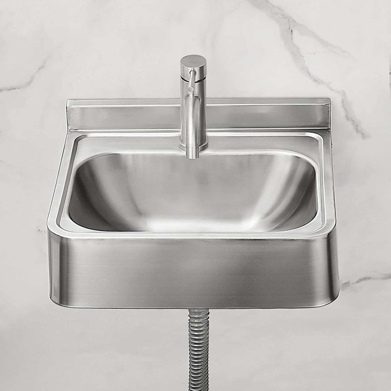 Wall-Mounted washbasin Stainless Steel Sink, Bathroom washbasin, Bathroom countertop washbasin, Single Bowl Sink