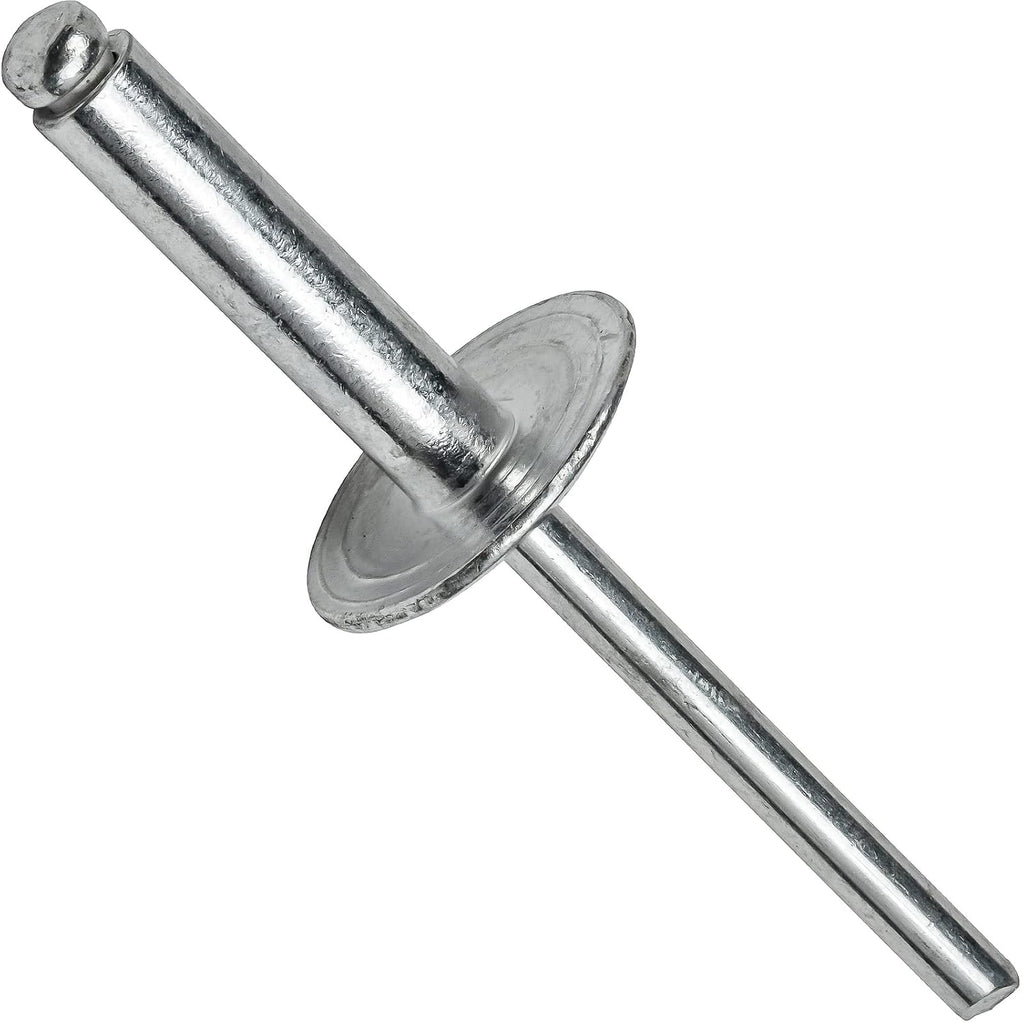 DIY Man - Large Flange Pop Rivets 3/16' x 1' Aluminum Dome Head (6-16) Blind Quantity 500 D&J
