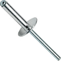 Large Flange Pop Rivets 3/16' x 1/2' Aluminum Body Steel Mandrel (6-8) Qty 250 Industrial Grade Hardware Fasteners DIY Home Repair Construction Use