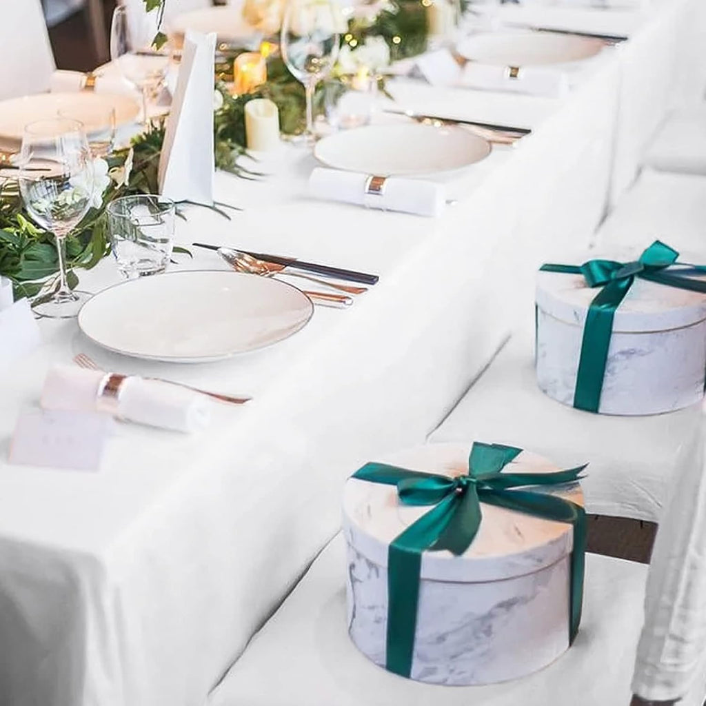 12 Pack White Tablecloths for 8ft Rectangle Tables 90 x 132 Inch - Polyester Table Cover Stain and Wrinkle Resistant Washable Fabric Table Clothes for Wedding Party Banquet Reception Restaurant