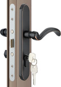MaxxGeek Storm Door Handle Accessory Set fit Pella Storm Door Handle Replacement Part, with Key and Lock Cylinder (Oil-Rubbed Bronze)