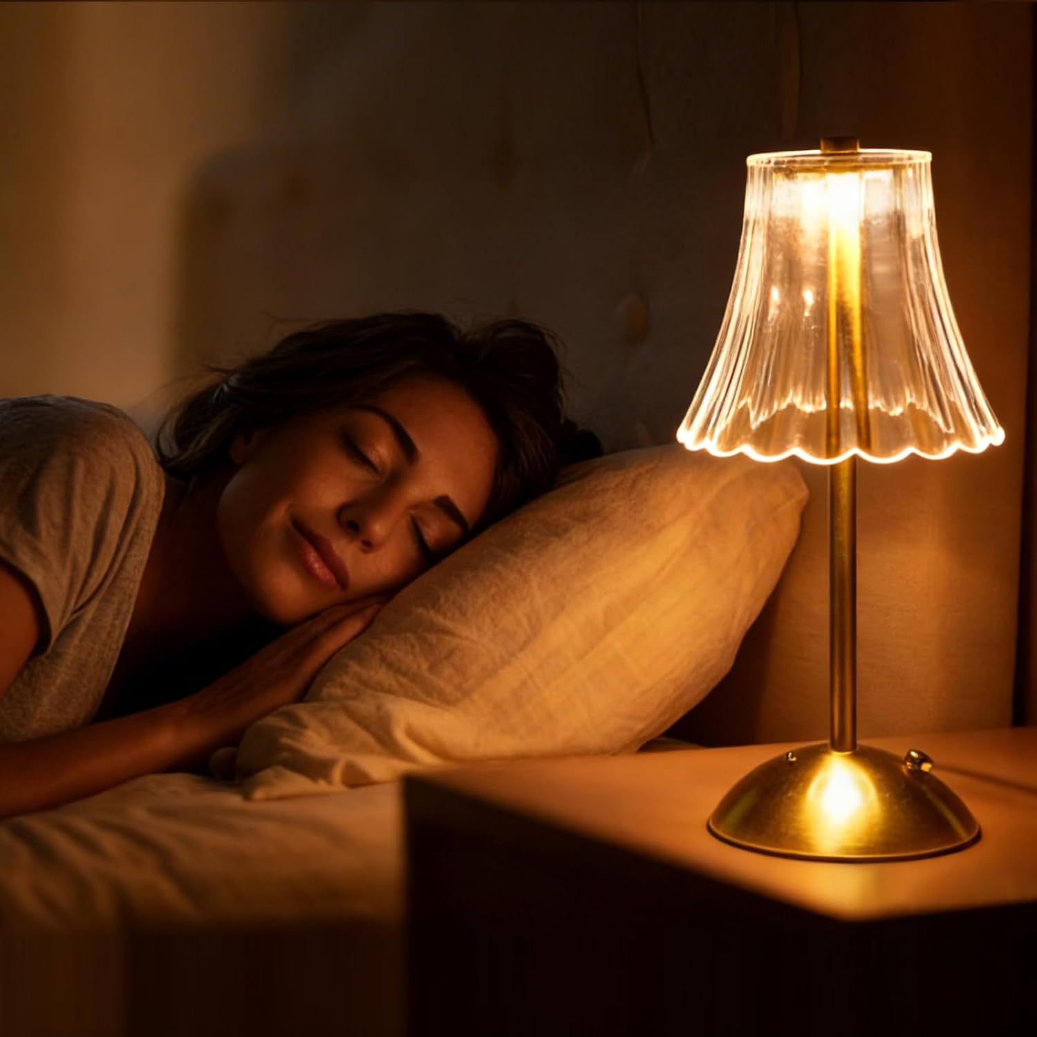 8 Pcs Cordless Table Lamp Gold Cordless Battery Operated Touch Table Lamps Rechargeable 3 Color Dimmable LED Portable Flower Lamp for Bedroom Living Room Kitchen Dining Outdoor