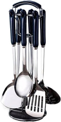 Kitchen Tools Spoons for Cooking Spatulas Cooking Utensils 7 Pieces Stainless Steel Ceramic Cookware Dining Gadgets Sets (Blue)