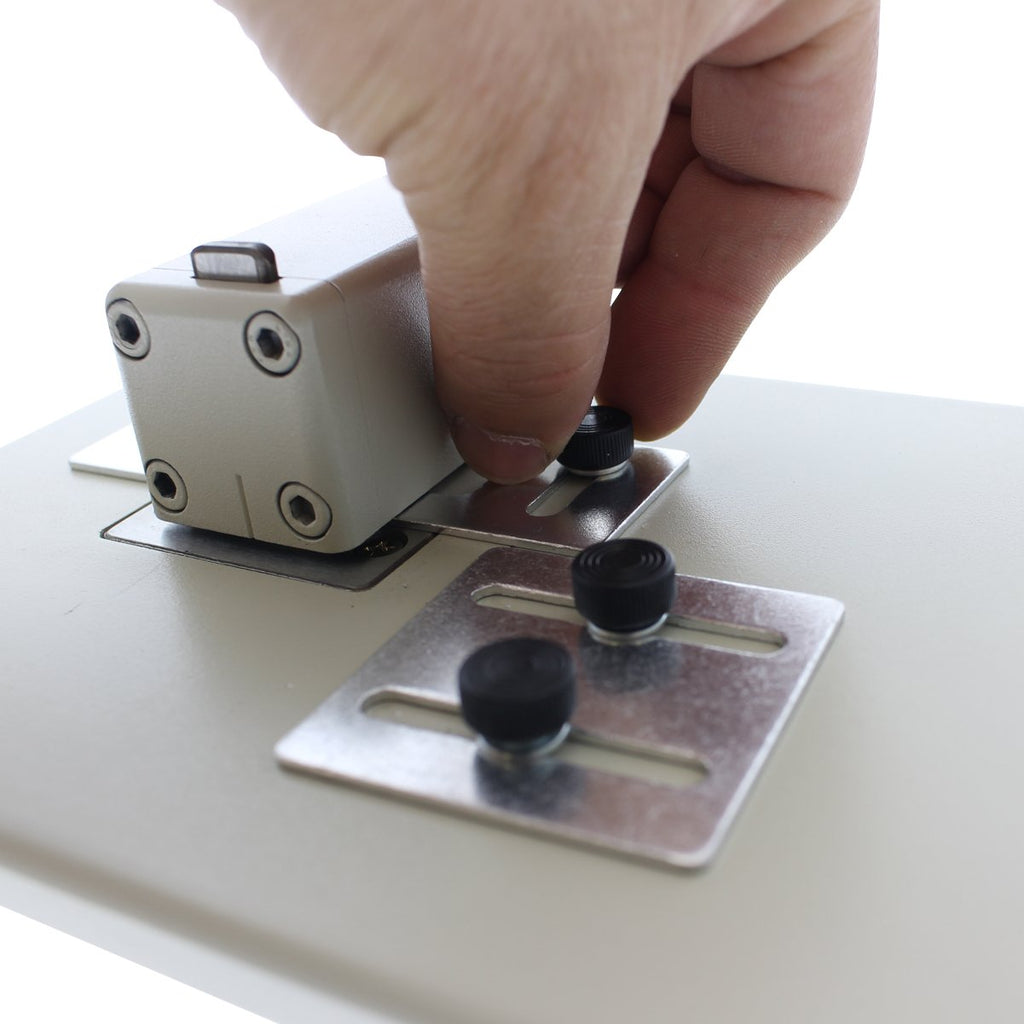 Heavy Duty Table Top Slot Punch for ID Card Badges with Precision Adjustable Top & Side Slide Guides - Badge Hole Puncher for Standard Horizontal & Vertical I'd Cards by Specialist ID