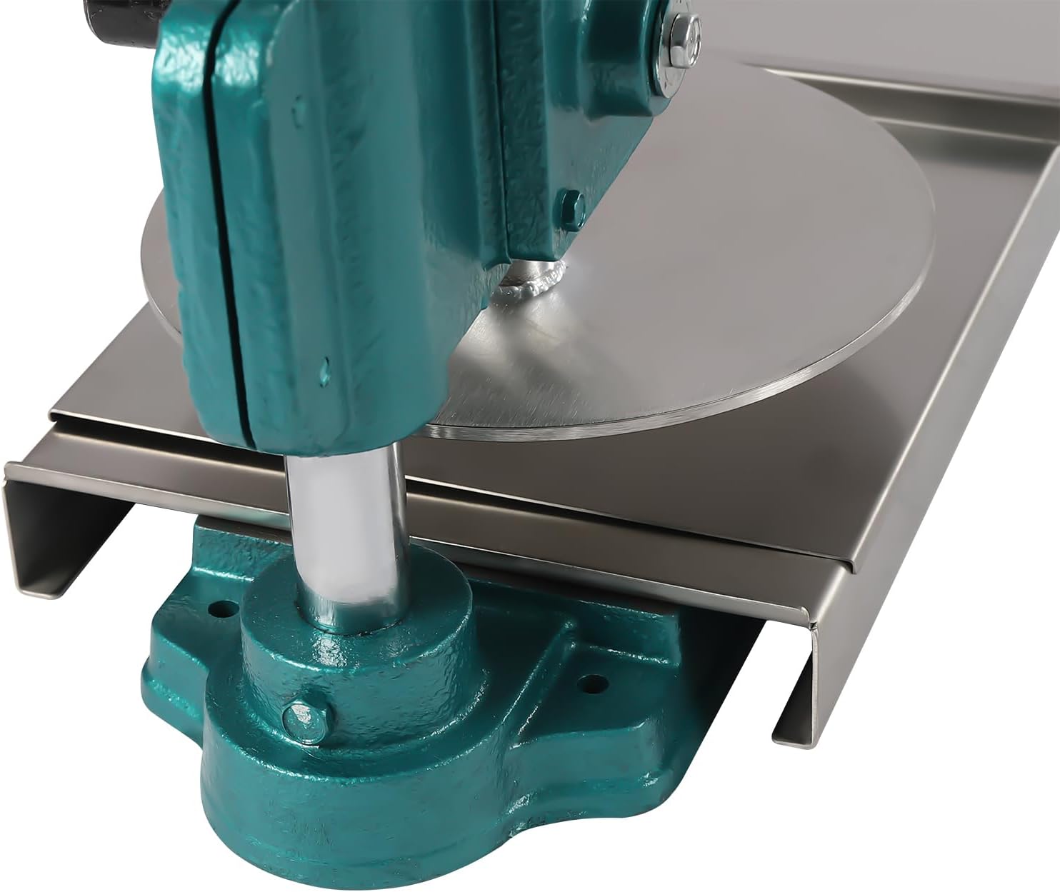 Pizza Dough Press Machine, Manual Pastry Press Machine, Adjustable Height Stainless-Steel Dough Presser for Household, Commercial, Hand Pie, Meatloaf, Pizza Crusts, Soft Roll (9.5in)
