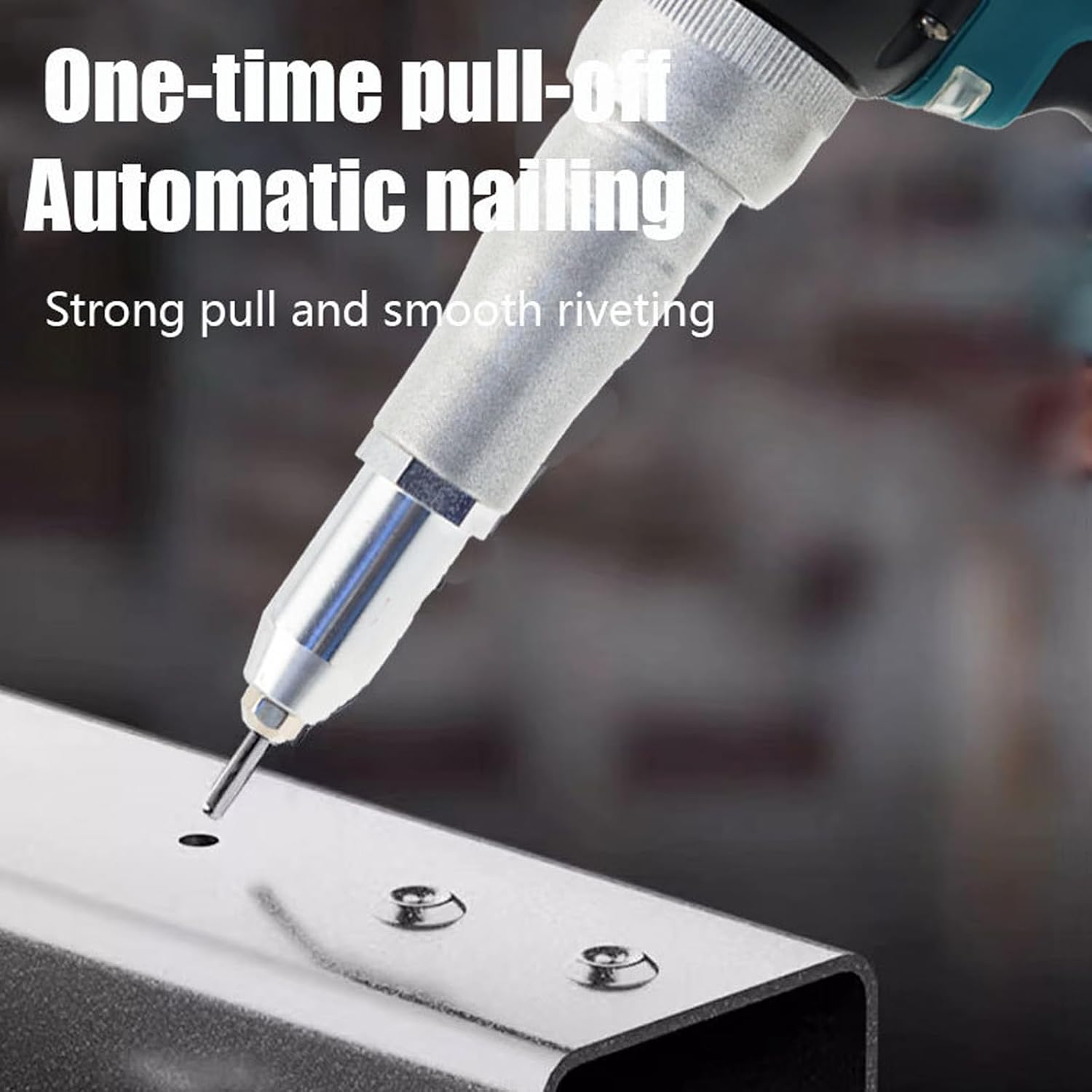 Riveting Gun, 21V Automatic Electric Rechargeable Rivet Gun Tool, Industrial Fully Automatic Riveting Gun Brushless Pop Rivet Gun Kit