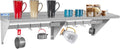 Hally Stainless Steel Shelf with 9 Hooks 18' x 60' Wall Mounted Pot Rack 450lb, NSF Commercial Floating Shelving for Storage Hanging Pots, Pans, cookware in Restaurant, Kitchen, Home and Hotel