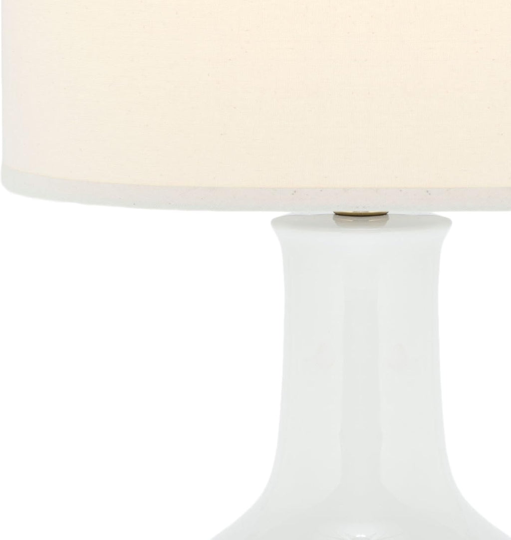 SAFAVIEH Lighting Collection Paris Modern White Ceramic 28-inch Bedroom Living Room Home Office Desk Nightstand Table Lamp (LED Bulb Included)