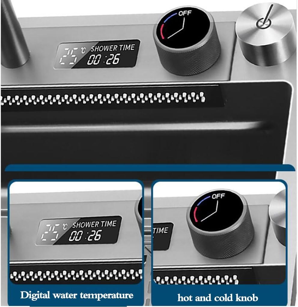 Single Bowl Digital Display Stainless Steel Single Bowl Sink Kitchen Wash Basin Embedded Vegetable Sink Button Control Water Outlet Siphon Sink (75 * 46 * 21Cm