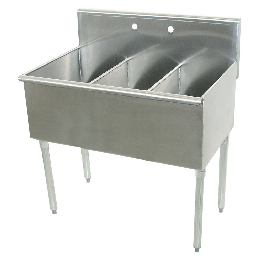 600 Series Triple 3 Compartment Floor Service Sink Size: 41' H x 21' W x 48' D