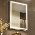 KWW LED Lighted Bathroom Medicine Cabinet with Sockets & USBs, Defogger, Dimmable, 3 Color Light Makeup Mirror, Easy to Install, Wall Mounted Cabinet (Right hinge-20 * 28)