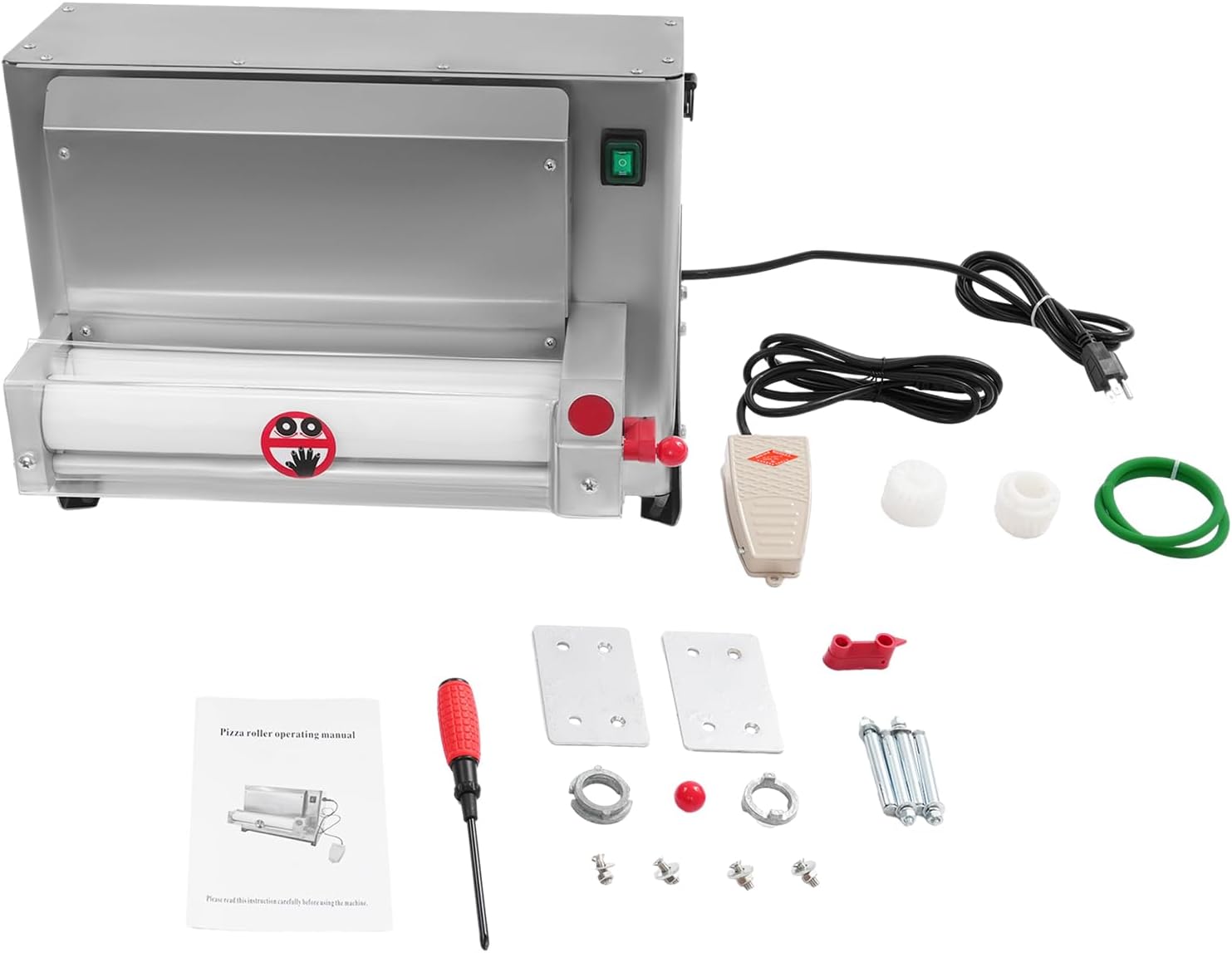 Electric Pizza Dough Roller Sheeter Machine, Automatic Commercial Pizza Press Making Machine 450W 110V Stainless Steel Pasta Maker Machine For Bakeries Pizzerias, Restaurants Kitchens (3-12in)