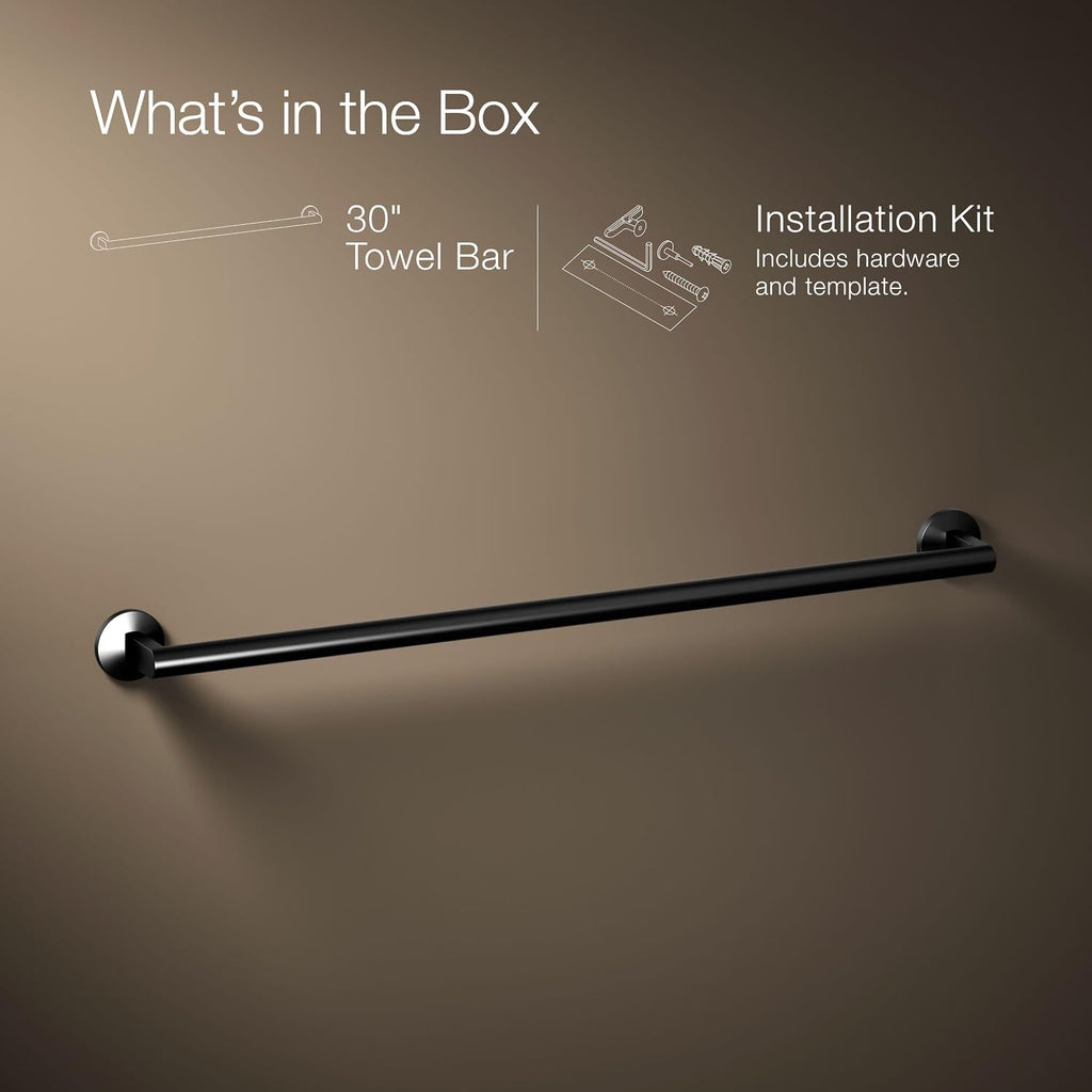 Kohler 78374-BL Components® 30' Towel bar, Matte Black