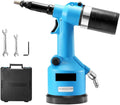 Heavy Duty Air Hydraulic Rivet Nut Tool Kit, Pneumatic Air Riveter, Powerful Pop Rivet Gun with 7 Nosepieces incl.M3-M12, 19.1kN working tension for Mechanic Tool, Construction, Home Improvement