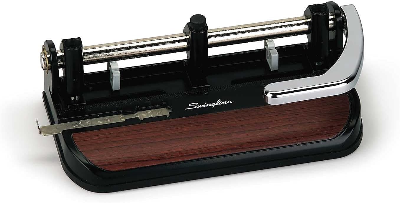 SWINGLINE 74400 40-Sheet Heavy-Duty Lever Action Two- to Seven-Hole Punch, 11/32 Holes