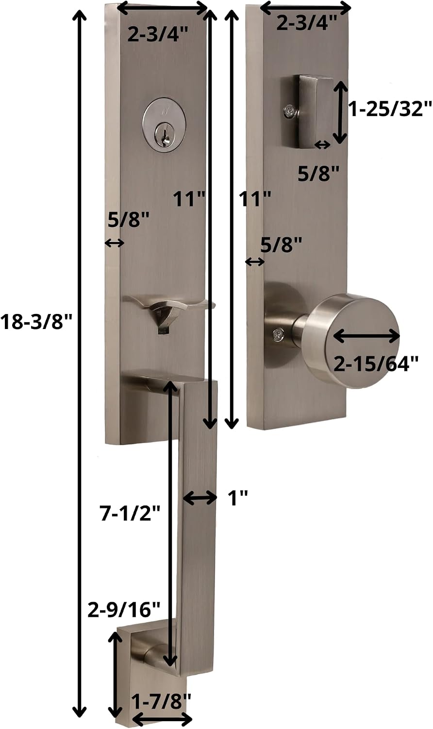 Weslock Leighton Entry Handle (Satin Nickel)