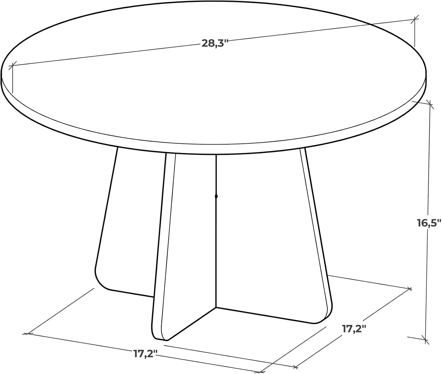 Travertine Efect 28.3 Inches Diameter Coffee Table Modern Side Table for Living Room Accent Table for Sofa or Bedroom (28.3x28.3x16.5 inches)