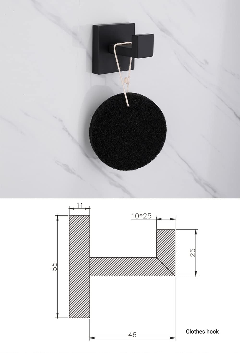 Matte Black Bathroom Accessories Set Wall Mount Stainless Steel Clothes Hook Toilet Paper Holder Towel Bar Kitchen Hardware,Paper Holder