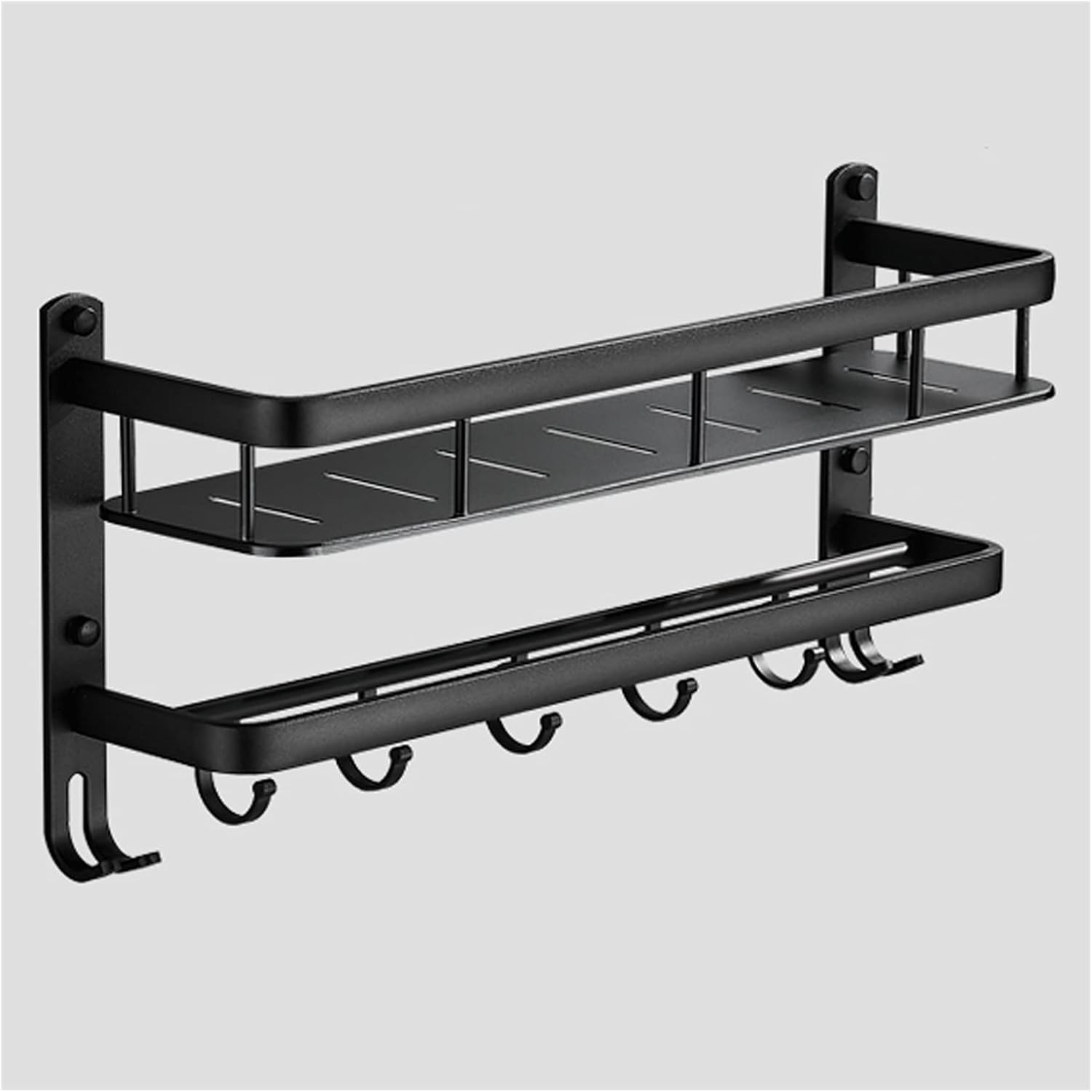 TOMYEUS Shower Caddy Bathroom Shelf Modern Floating Shelves，Wall Mounted Bathroom Wall Shelves with Towel Bar，Wall Storage Shelves Organizer for Kitchen, Bathroom Shower Organizer (Size : 40 cm Long)