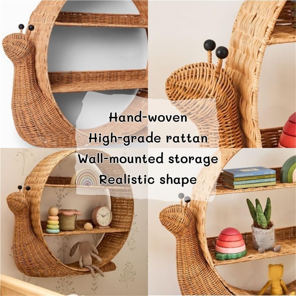 Creative Wall-Mounted Cup Rack, Book Storage Rack, Rattan Display Rack, Suitable for Bedroom, Living Room, Restaurant, Store Decoration