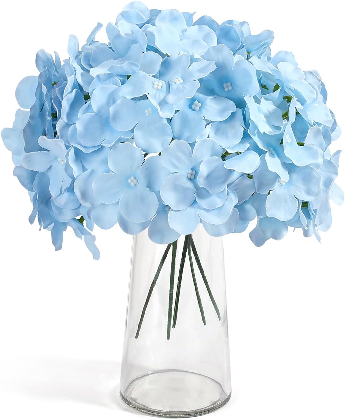 Auihiay 304 PCS Hydrangea Artificial Flowers, Hydrangea Artificial Flowers Bulk, Silk Hydrangea Flowers With Stems, Artificial Flowers for Outdoors, Wedding Party, Arch, Background, Home, Garden(Blue)