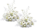2pcs Free Standing Flowers Ball Bouquet Artificial Rose Floral Arrangements for Wedding Centerpieces Tables Aisle (19'' New White)