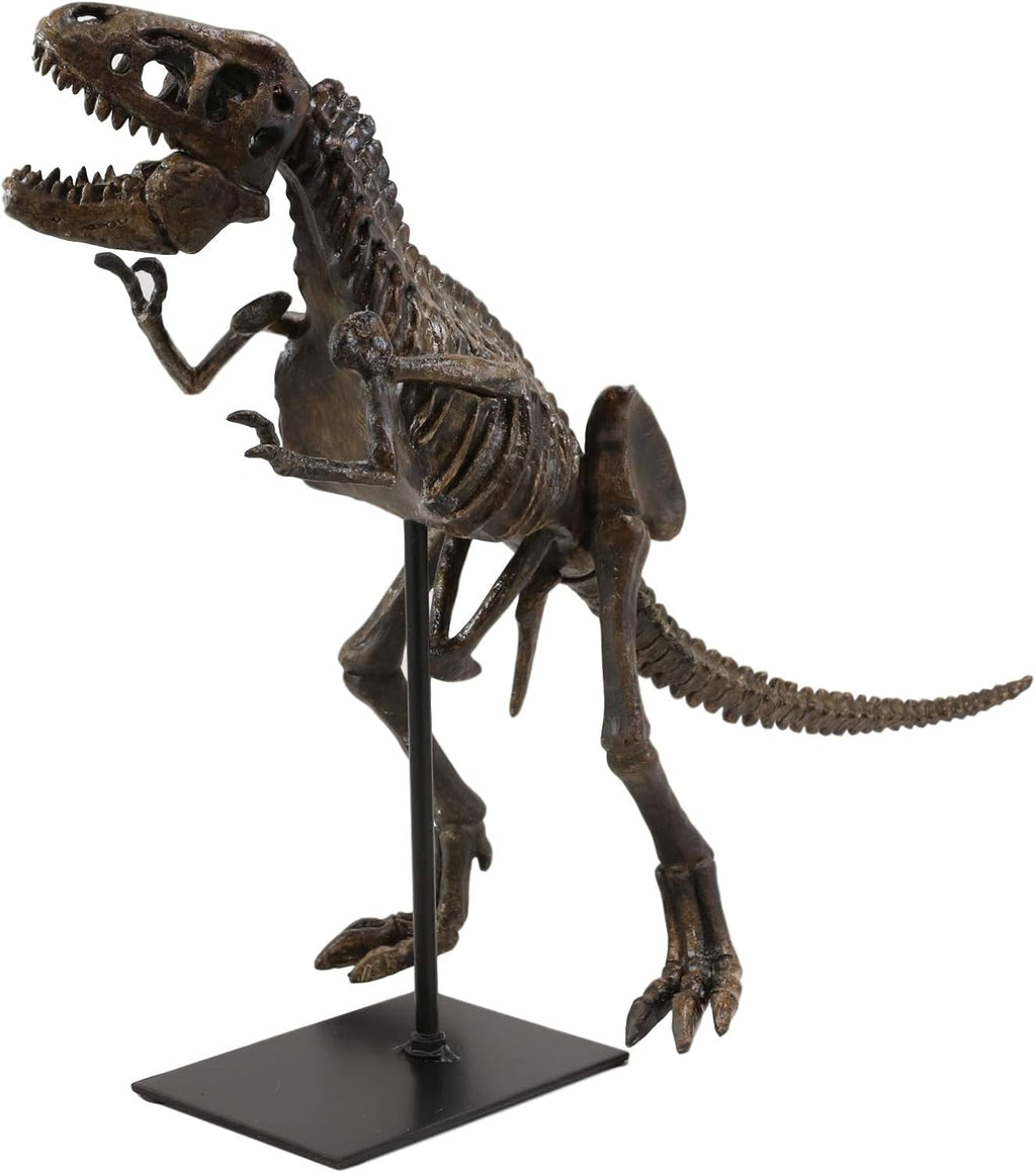 Ebros Prehistoric Standing Tyrannosaurus Rex Dinosaur Fossil Skeleton Statue On Museum Gallery Mount 19.25' Long for Trex Archaeology Fans Excavation of Ice Age Jurassic Era Decor Figurine Model