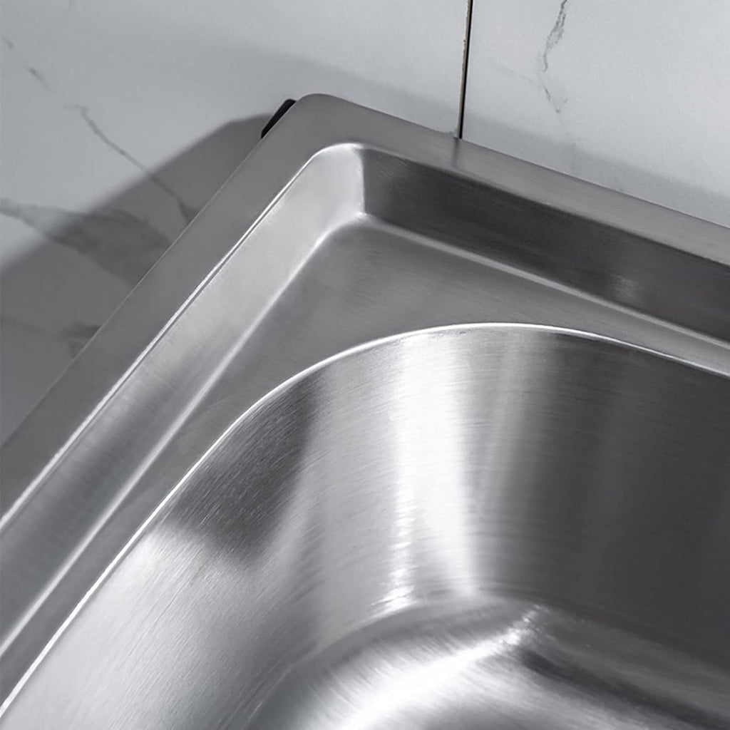 Free Standing Movable Commercial Sink with Faucet and Drainage Kit, Stainless Steel Kitchen Double Bowl Sink for Outdoor Indoor Garage Laundry Utility Room Basement
