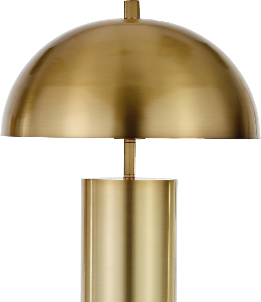 Henn&Hart 27' Mid-Century Modern 1-Light Table Lamp with Gold Metal Dome Shade for Living Room, Bedroom, or Office, Gold