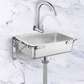 Small Wall Mounted Bathroom Sink, Single Bowl Sink, with in-Wall Stainless Steel Single Cold Faucet, Utility Washing Hand Basin for Garage Restaurant Laundry Room Outdoor (Size : 36.5x25cm) (36.
