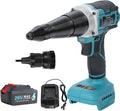 26V Brushless Cordless Rivet Gun Tool Kit, Battery Powered Electric Pop Riveter - 3.2-5.0mm Rivet Compatibility, LED Light, Portable Rivet Tool for Pro & Home Use Dual-useversion