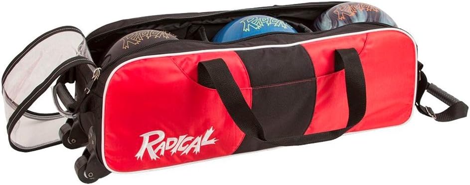 Radical Triple Tote No Shoe Pouch Bowling Bag, Black/Red