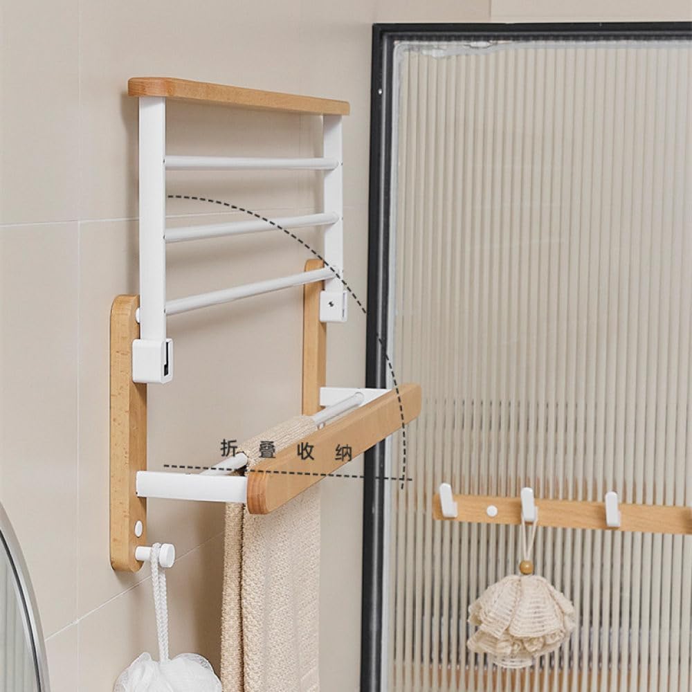 Wooden Bathroom Hardware Sets Towel Ring Rack Paper Holder Towel Bar Hook Shelf Bathroom Accessories White Kit,Towel Rack 60cm