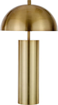 Henn&Hart 27' Mid-Century Modern 1-Light Table Lamp with Gold Metal Dome Shade for Living Room, Bedroom, or Office, Gold