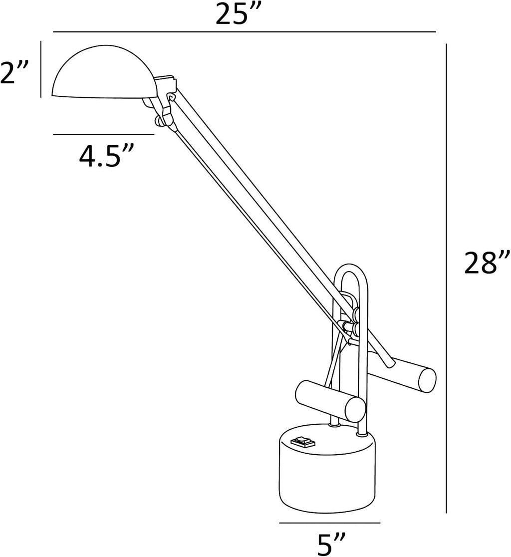 Lite Source LS-306PS Halotech 29-Inch 8W LED Desk Lamp, Polished Steel , Silver, 25x28x4.5