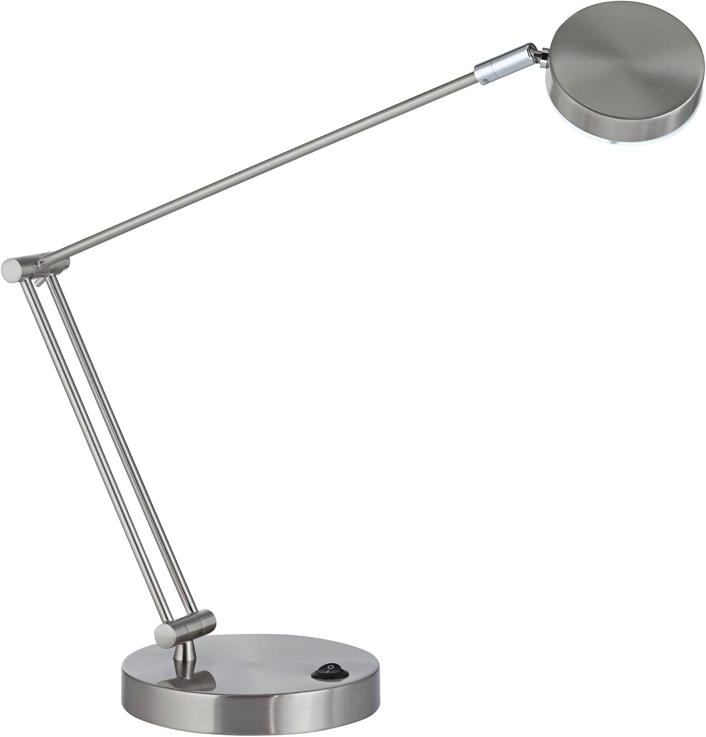 360 Lighting Jarrett 19' High Small Modern Desk Lamps Set of 2 Adjustable LED Silver Satin Nickel Finish Metal Shade Home Office Living Room Bedroom Bedside Nightstand House Reading Kitchen