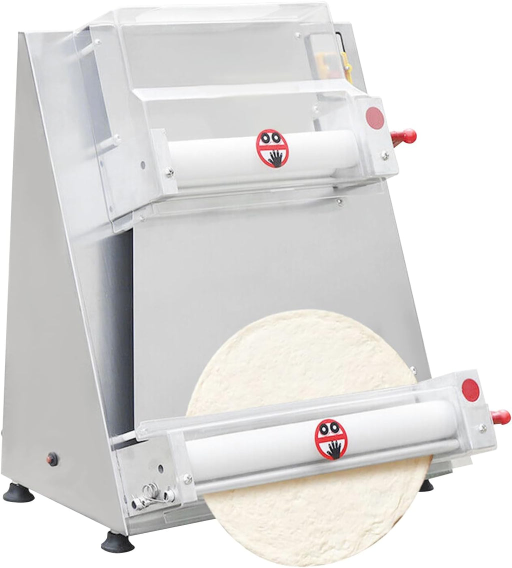 Electric Pizza Dough Roller Sheeter Machine, Automatic Commercial Pizza Press Making Machine 370W 110V Stainless Steel Pasta Maker Machine For Bakeries Pizzerias, Restaurants Kitchens (3-15in)